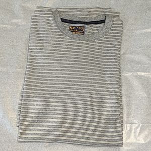 Nautica Marine Denim Co Blue striped mens Tee L